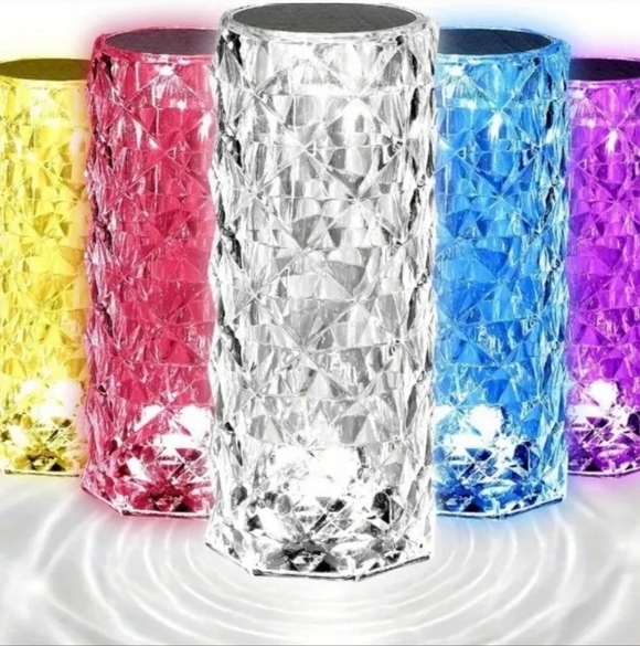 NIB RGD LED Crystal Diamond Rose Table Lamp - Picture 2 of 9